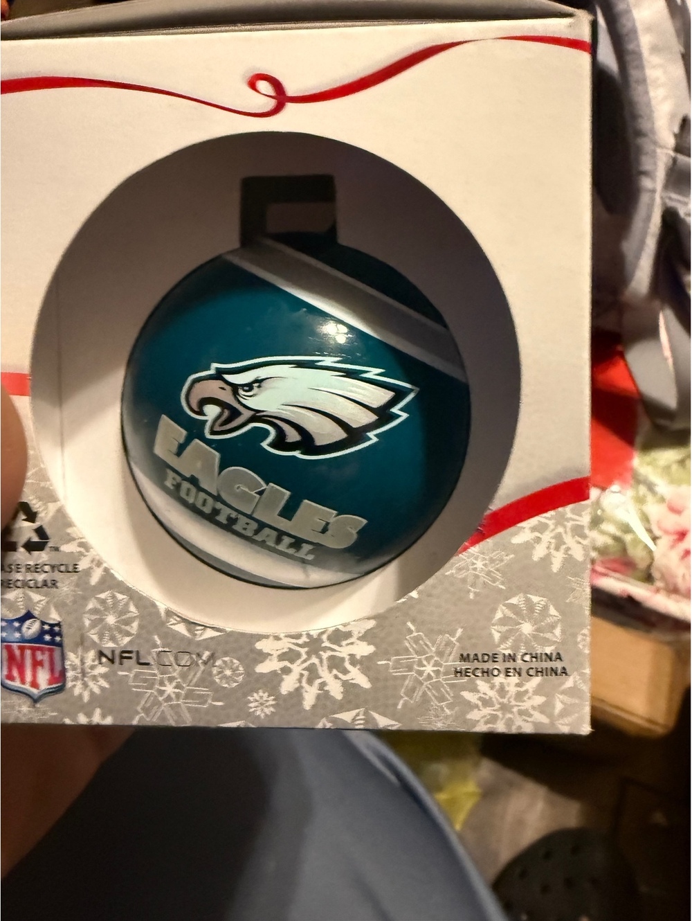 Philadelphia Eagles NFL Glass Ball Christmas Ornament